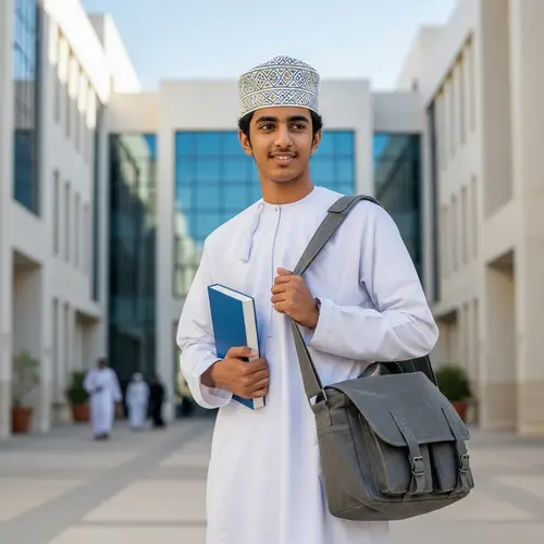 Omani Student in Dishdasha and Kummah
