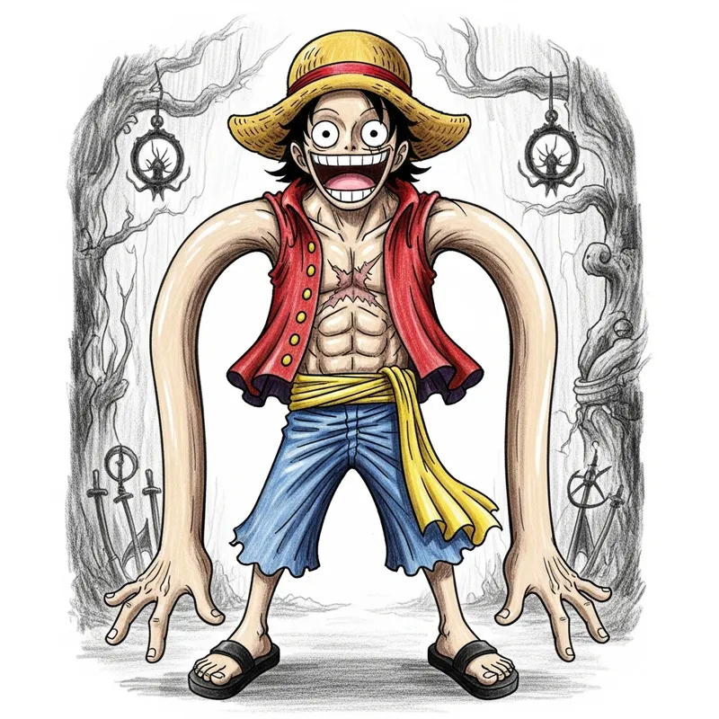 Monkey D. Luffy: A Tim Burton Style Pirate Captain Fan Art