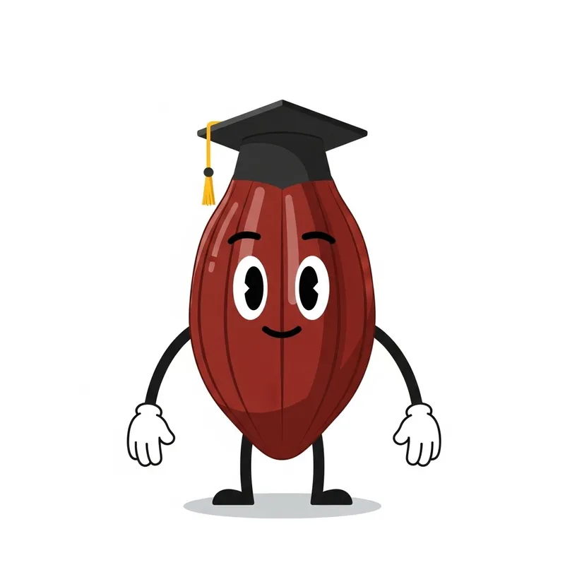 Playful Cacao Character for Kids' Education