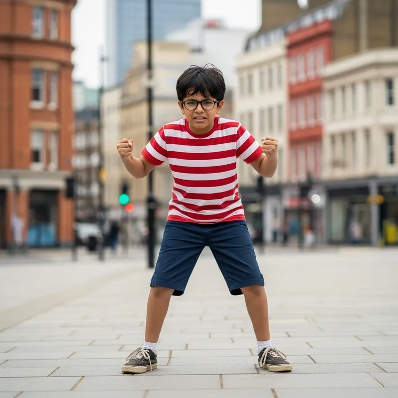 Mad South Asian Boy on Pavement Mad South Asian Boy on Pavement