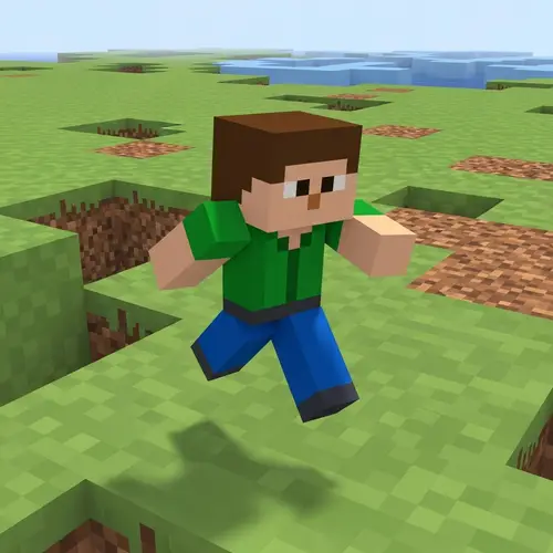 Minecraft’s Steve is running