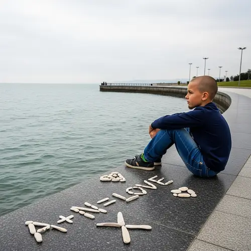 Bald Bearded Boy by the Sea | A+N=Love Equation