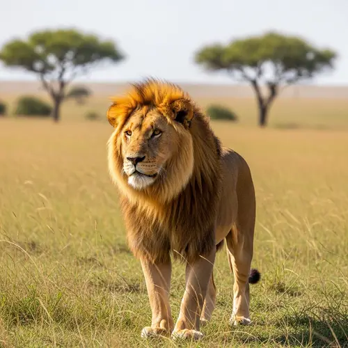 Majestic Lion in African Savannah - Wild Beauty Captured