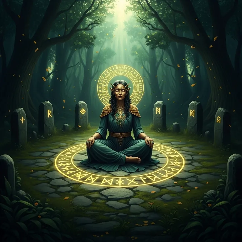 Mystical Oracle in Enchanted Stone Circle