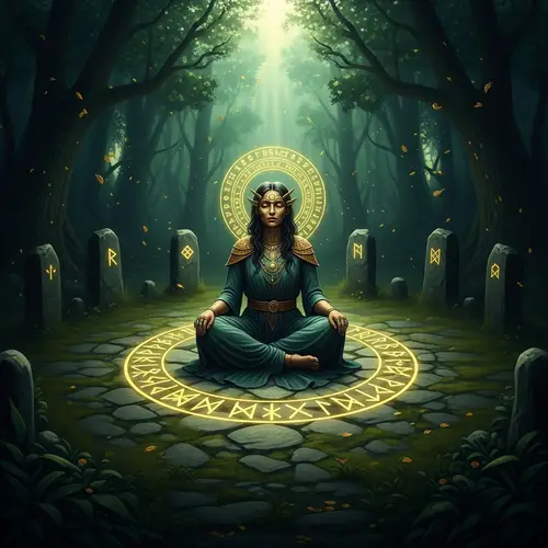 Mystical Oracle in Enchanted Stone Circle
