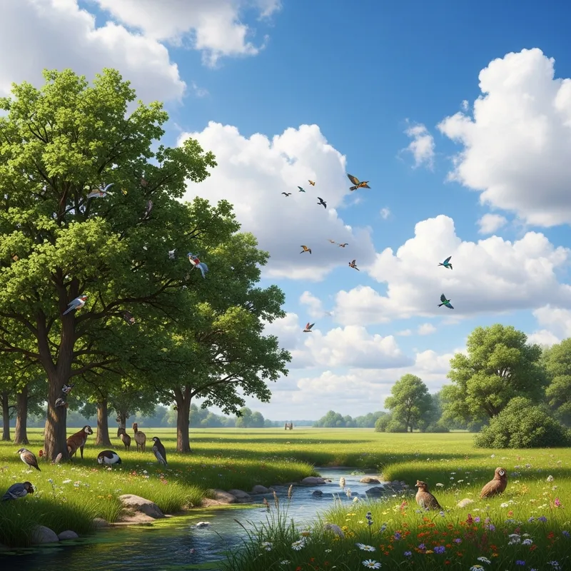 Tranquil Nature Scene: Capturing the Essence of Midsummer Beauty