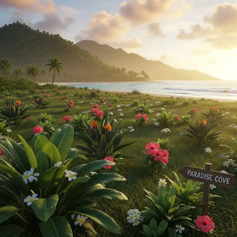 Explore a Tropical Island with a Marijuana Field