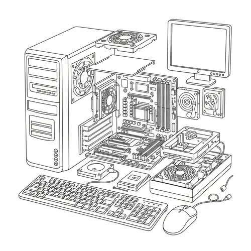 Computer Parts Coloring Sheet | Learn & Color Mainframe Components