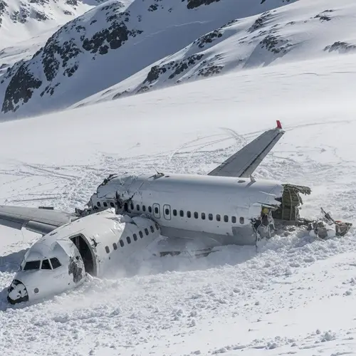 Aircraft Crash on Snowy Mountain | Tragic Scene in the Heights