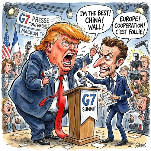 Trump and Macron Caricature: A Humorous Take