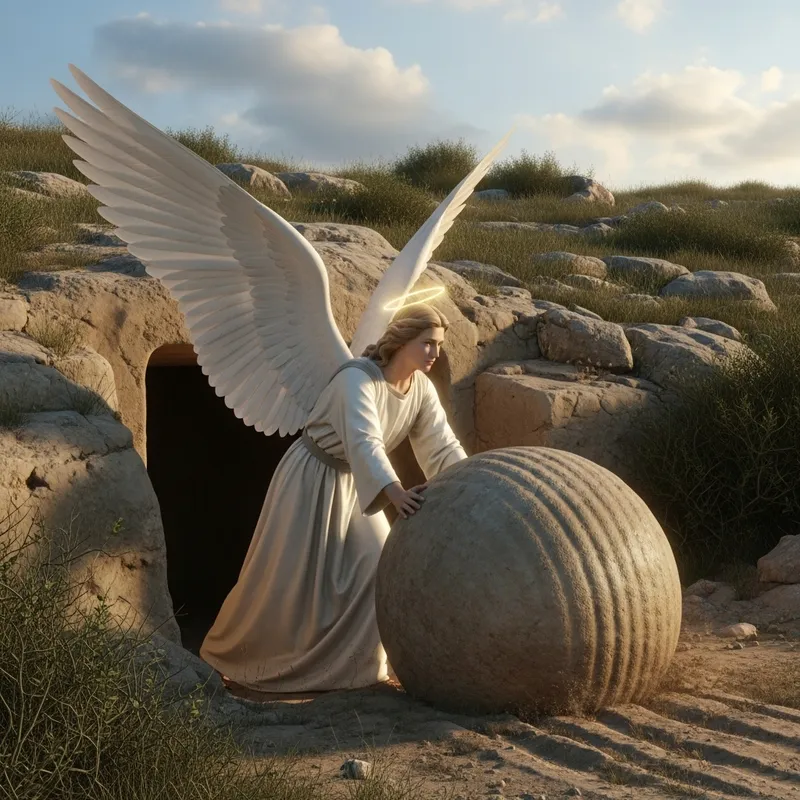 Ancient Israel: Angel Turning Stone at Christ's Tomb