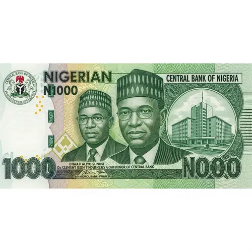 Nigerian 1000 Naira Bill - Alhaji Aliyu Sunusi & Dr Clement Isong Portrait