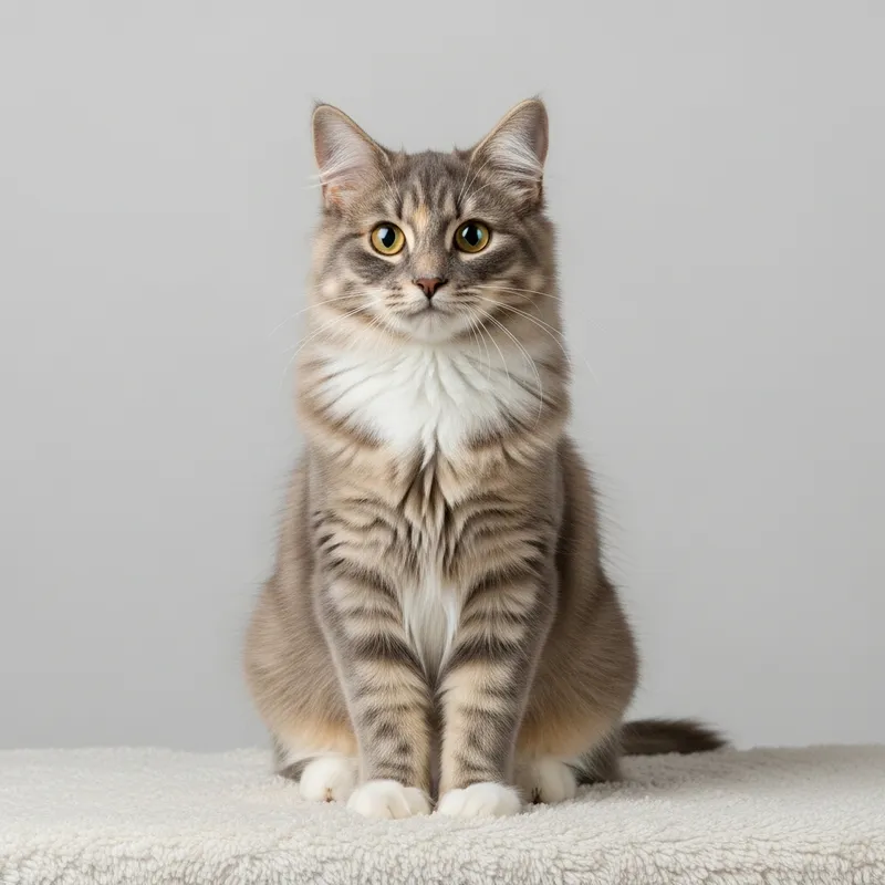 Elegant Female Cat with Cappuccino Highlights | Enchanting Grey Feline