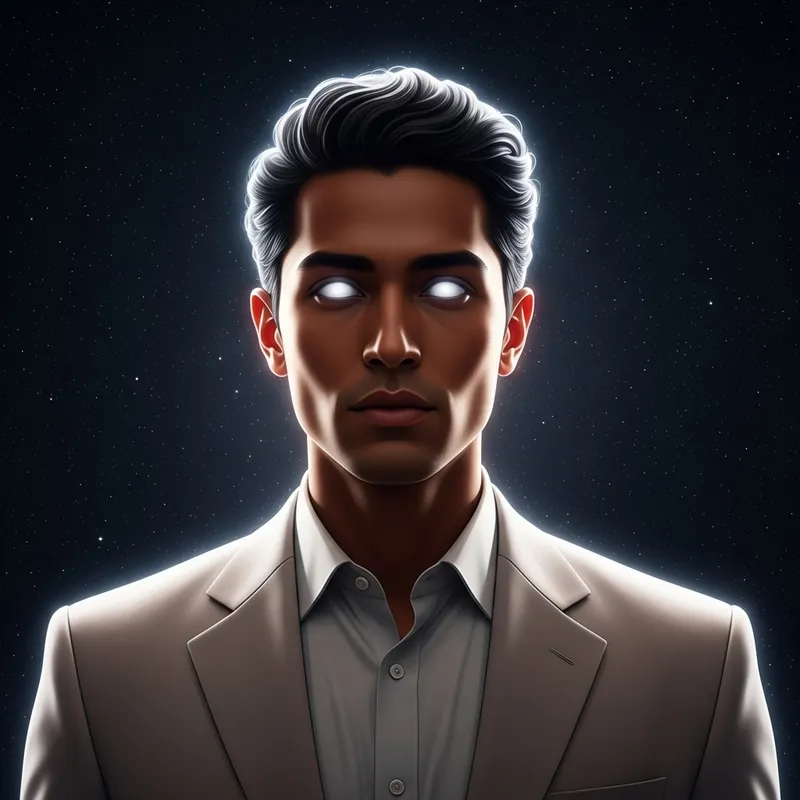 Ethereal Celestial Being in Stylish Suit