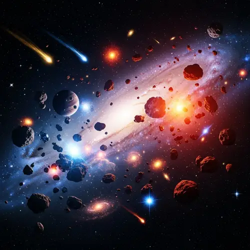 Vibrant Abstract Galaxy Art | Cosmic Dust & Celestial Bodies