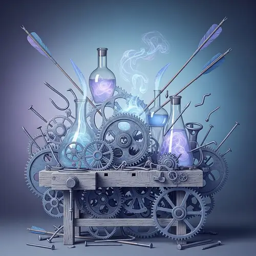 Innovative Tools and Equipment in Blue, Gray, Purple Tones