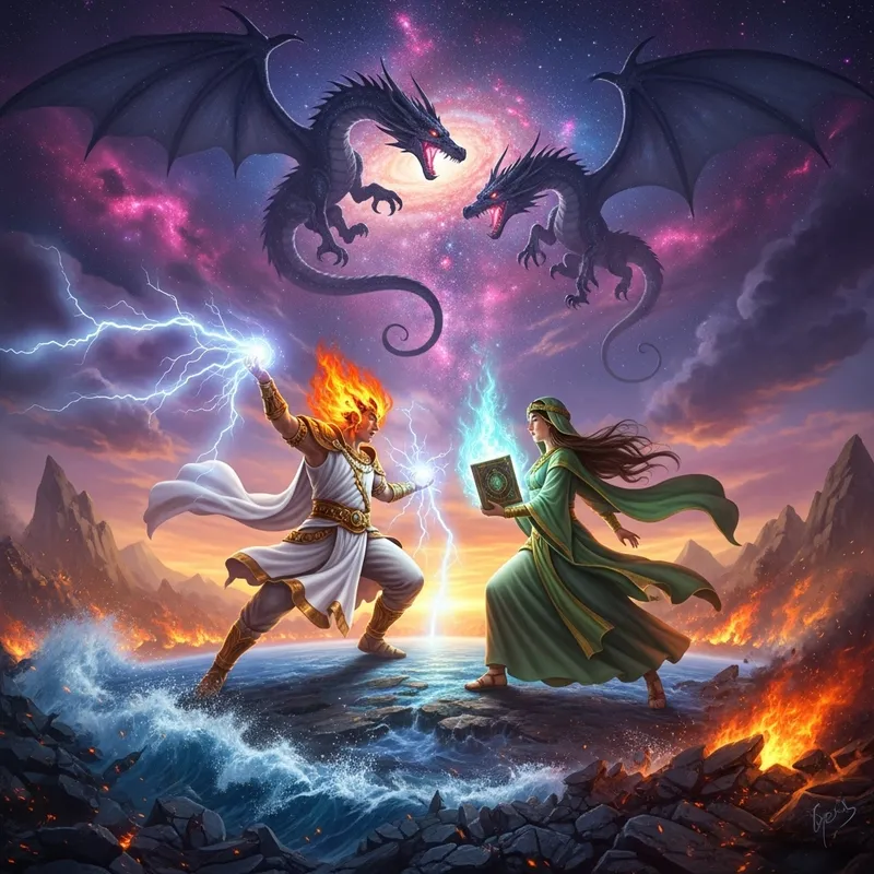 Mythical Battle of Cosmic Deities