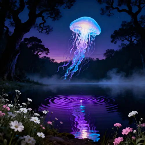 Luminescent Jellyfish: A Surreal Dreamscape Art