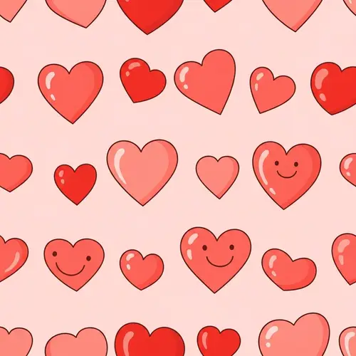 Anime Pattern Background with Hearts Design
