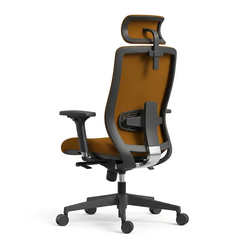 Detailed Back View Ergonomic Chair - Supportive Upholstered Design
