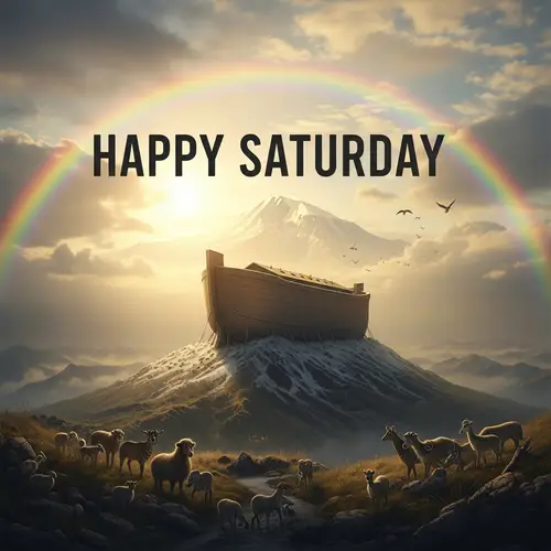 Happy Saturday: Noah Reaches Mount Ararat with the Ark