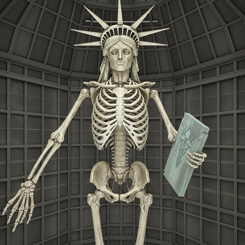 Giant Skeleton Inside Statue of Liberty