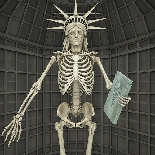 Colossal Skeleton Inside Statue of Liberty