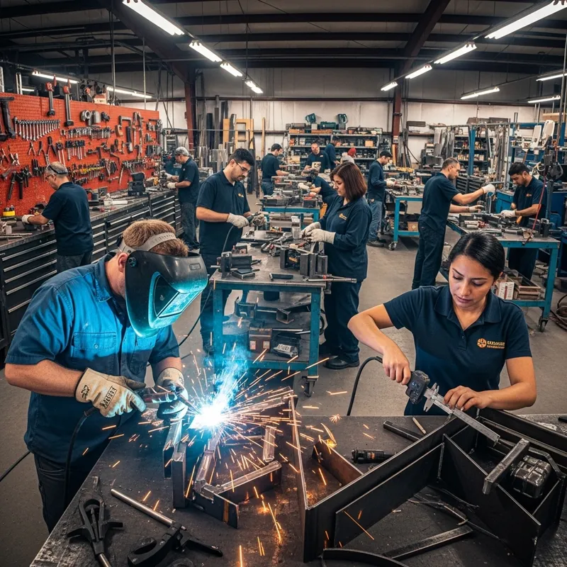 Immersive Custom Steel Workshop: Craftsmanship & Detail