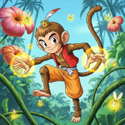 Anime Style Kid Hanuman | Colorful Monkey-Like Character