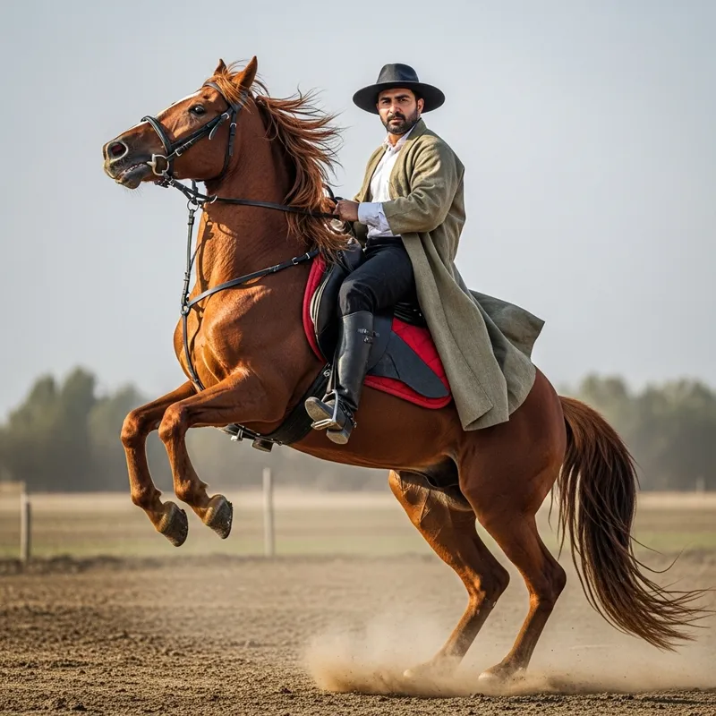 Rider on Horseback: Dynamic Equestrian Moment