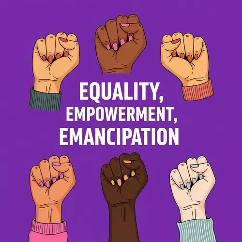 Feminist Poster: Equality, Empowerment, Emancipation