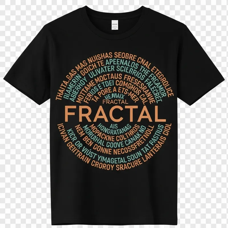 Circular Fractal Daisy Typography T-Shirt Design