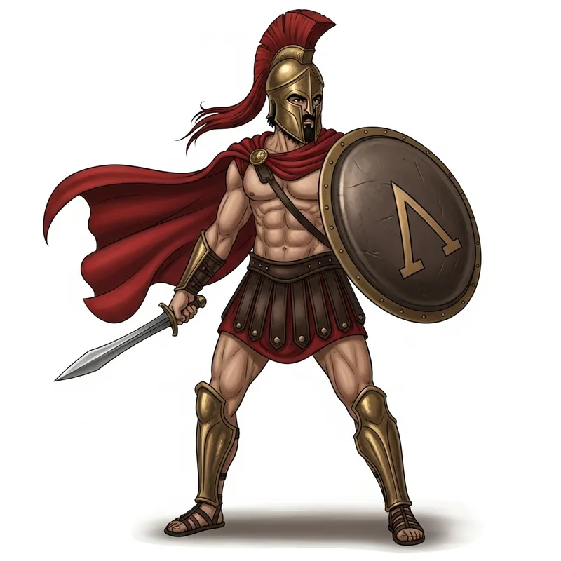 Spartan Warrior: Muscular Middle-Eastern Man