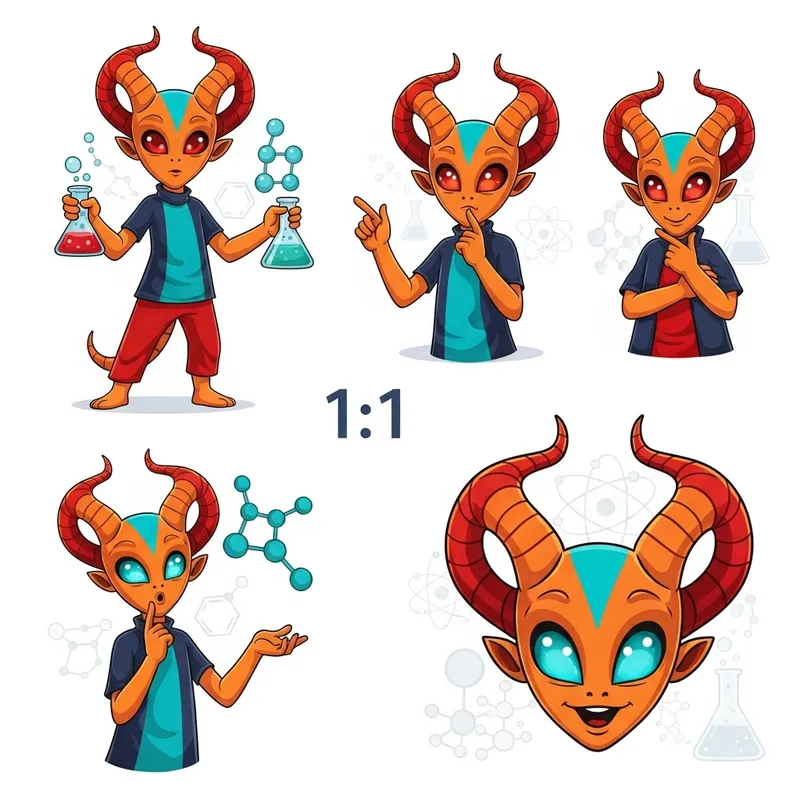 Inviting Alien Mascot for Chemical Technology College | Vibrant Design