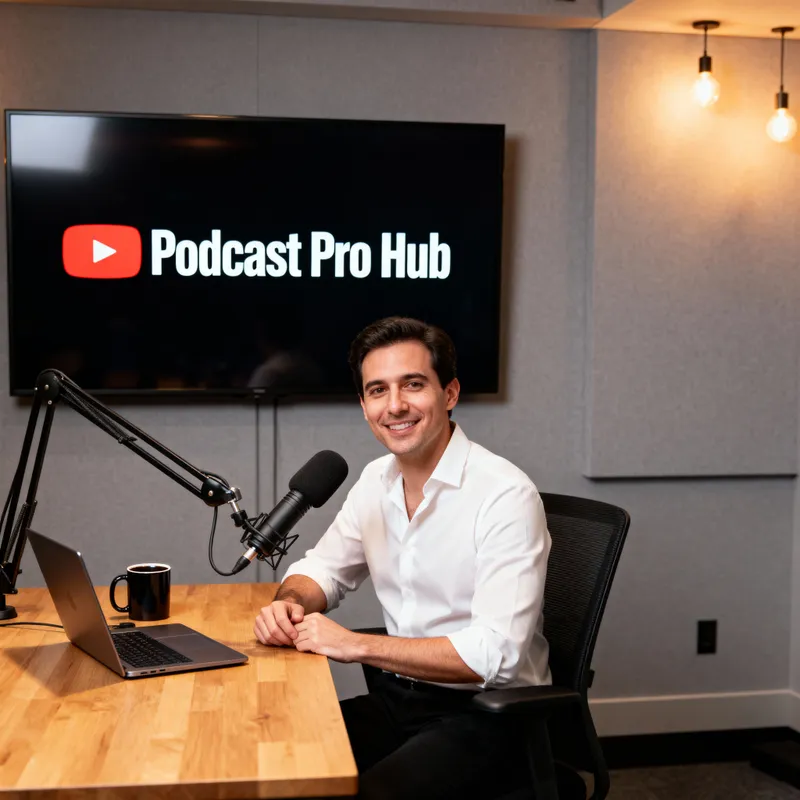 Professional Podcaster in Studio for YouTube Channel