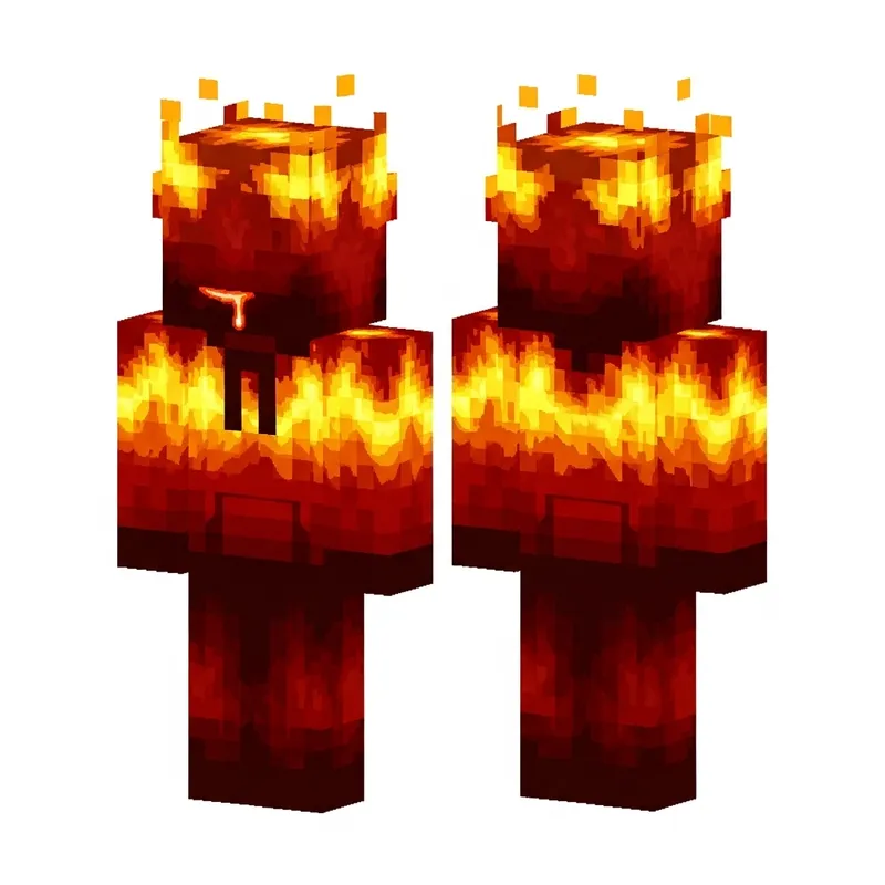 Fiery Minecraft Skin - Boy in Flame Hoodie