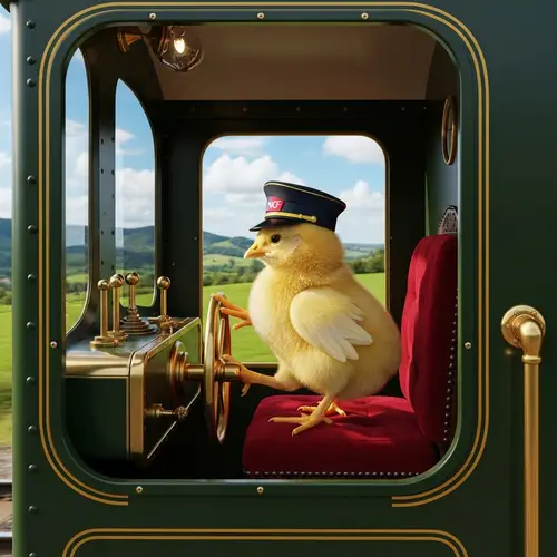 Chick Driving Train - Photorealistic Rendering | SNCF Cap