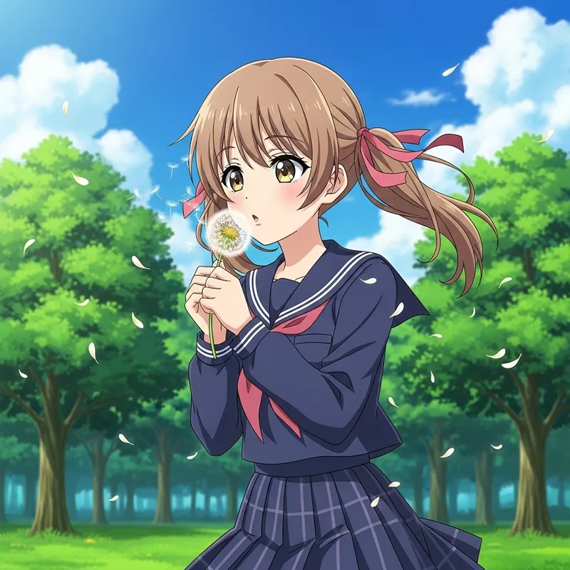 Anime Girl Passing Gas | Lush Green Park Scene