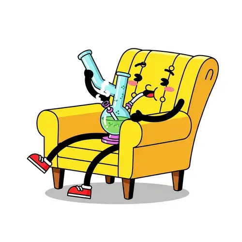 Simpson Cartoon Reclining Chair Smoking a Bong