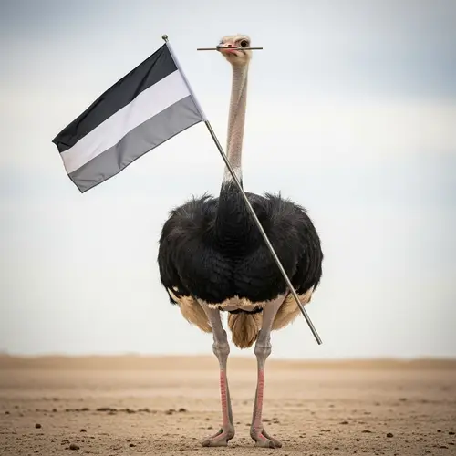 Proud Ostrich with Heterosexual Flag | Symbol of National Identity