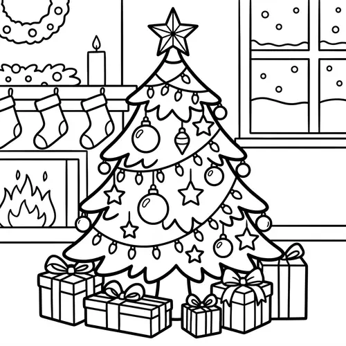 Christmas Tree Coloring Book for Kids
