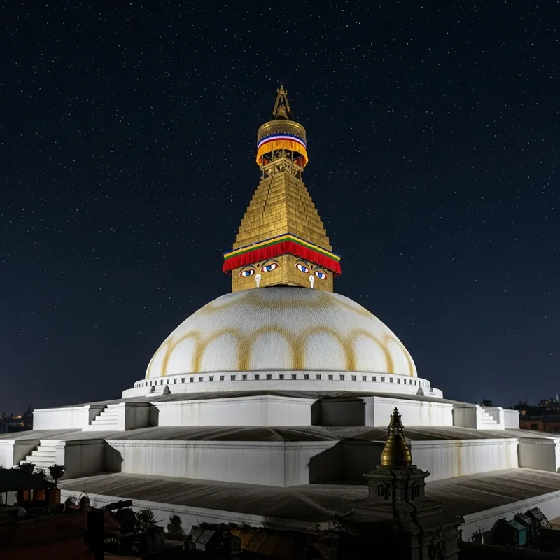 Stunning HD Boudhanath Stupa at Night