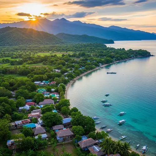 Captivating Beauty of the Philippines: Greenery, Houses, Sunset