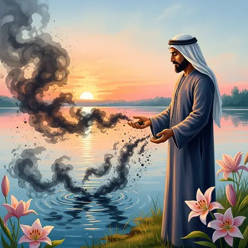 Serenity Portrait: Letting Go of Negative Thoughts by the Lake