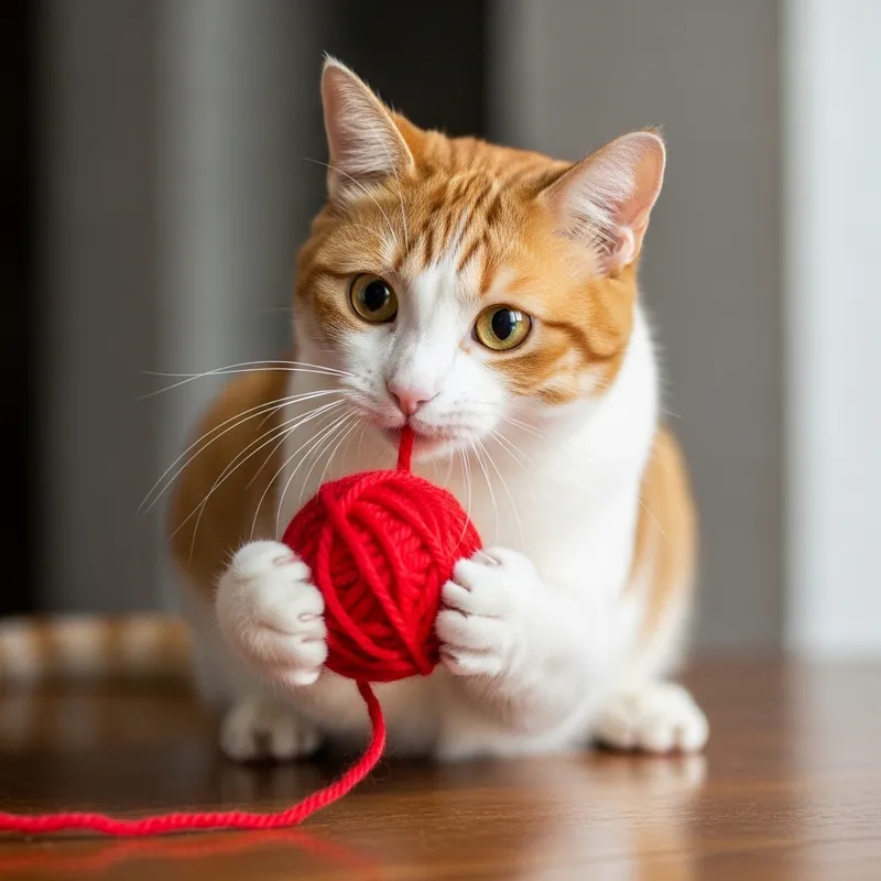 Un Gato: Curious Cat Playing with Yarn