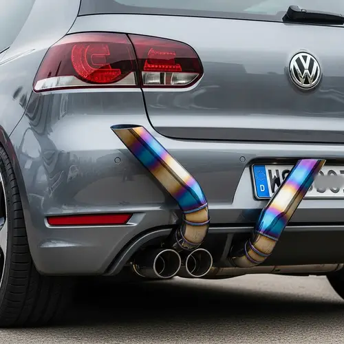 Custom Titanium Exhaust System Design for VW Golf R Mk6