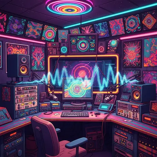 Psy Trance Music Radio Station | Vibrant Neon Lights Theme