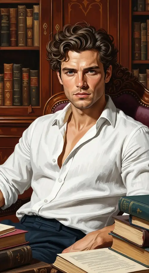Handsome Caucasian Man Portrait in Classic Style
