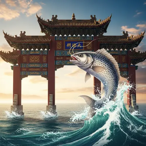 Fish Leaping Over Dragon Gate: Symbolic Scene of Transformation