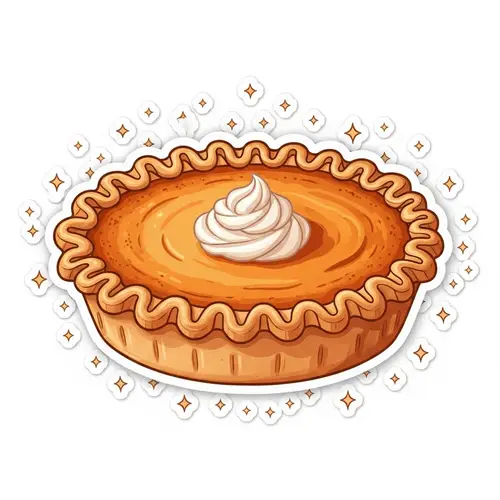 Adorable Pumpkin Pie Sticker Design for Fall & Thanksgiving Decor